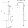 Mexen KT40 set de duș cu pară de tip ploaie și baterie termostatică, Crom - 771504093-00