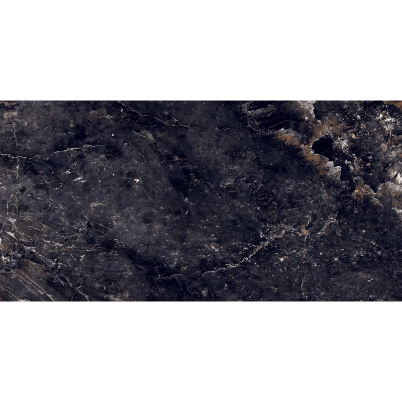 Mexen Rokocha Fekete mintaszem rektifikált, üvegezett gres G1, padlólap-falburkolat 120 x 60 cm, magas fény - TL205-01-S