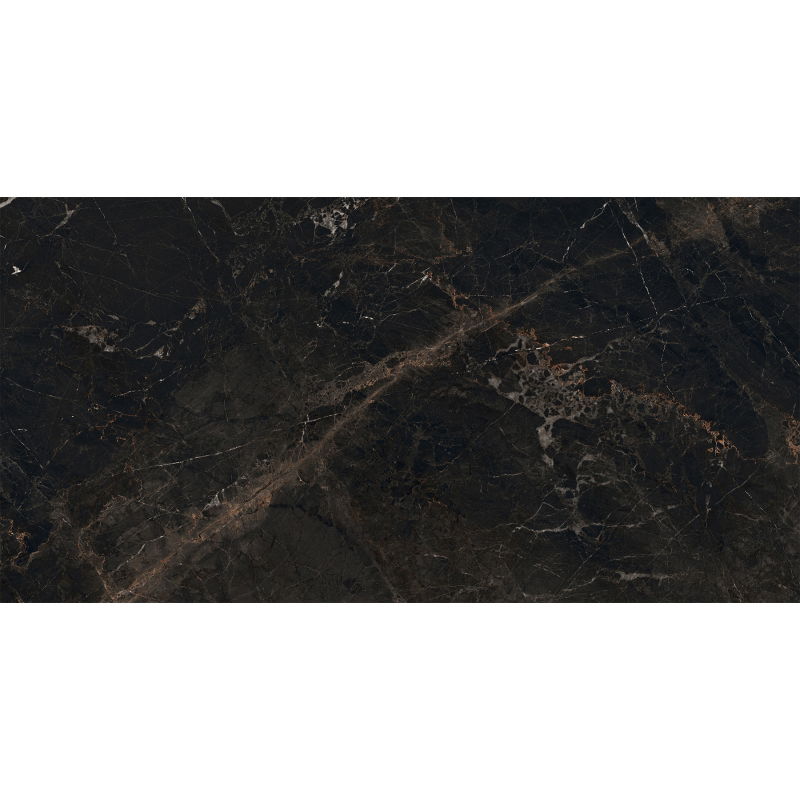 Mexen Marquino Fekete rektozott, fényes mázas gres minta G1, padló- és falburkoló lap 120 x 60 cm, magas fény - TL214-00-S