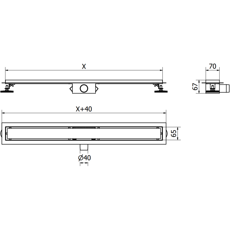 Mexen Flat M13 scurgere liniară 2în1 80 cm, inox - 1010080-15