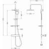 Mexen KT40 set de duș suprapus cu pară de duș și baterie termostatică, gri armă periat - 771504093-66