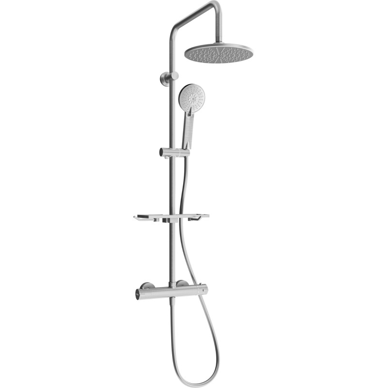 Mexen KT40 set de duș suprapus cu pară de duș și baterie termostatică, gri armă periat - 771504093-66