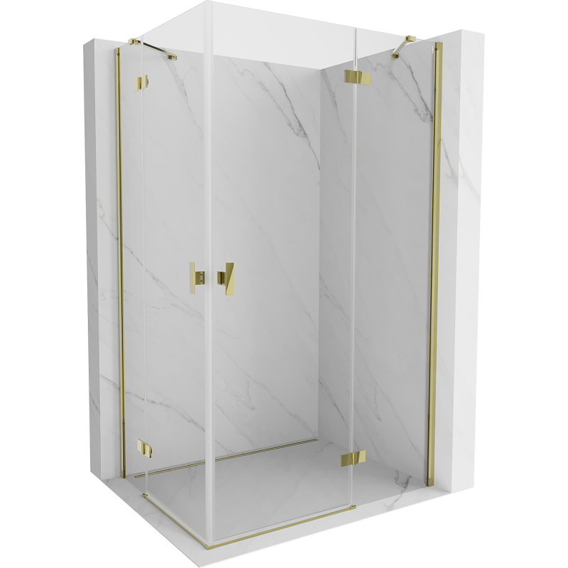 Mexen Mist H Duo cabină de duș batantă 80 x 115 cm, transparent, aurie - 8A5-080L-115P-50-00