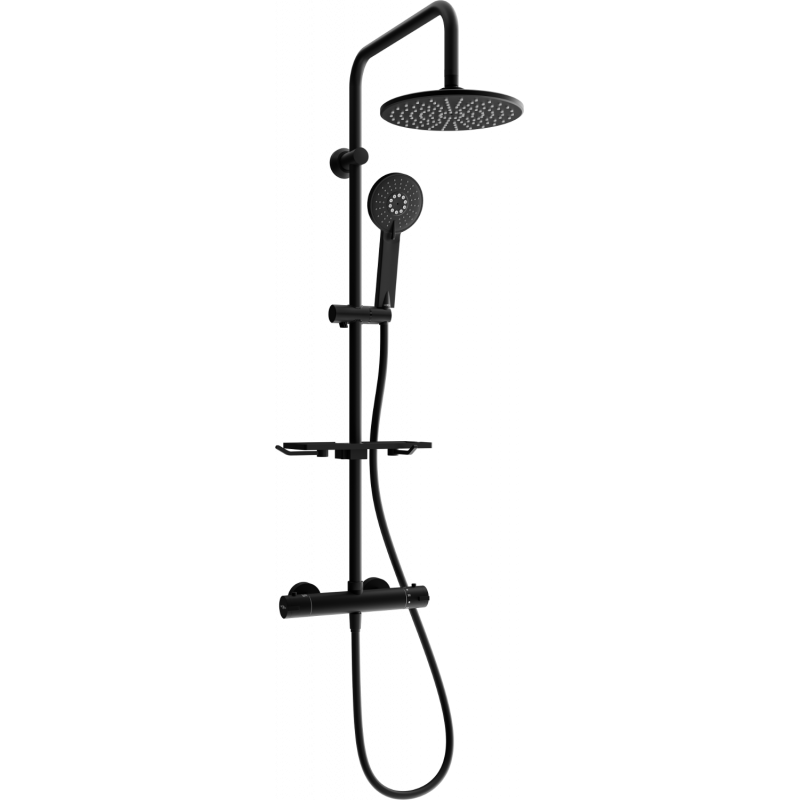 Mexen KT40 set de duș montat pe suprafață cu cap de duș și baterie termostatică, negru - 771504093-70