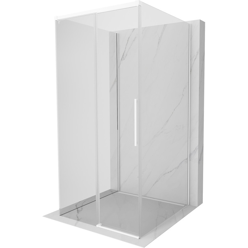 Mexen Rox-3S 3 falú tolóajtós zuhanykabin 90 x 90 cm, áttetsző, fehér - 8C2-090-090-20-00-3S