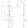 Set de duș aplicat Mexen KT49 cu duș fix și baterie termostatică, negru/auriu - 771504993-75