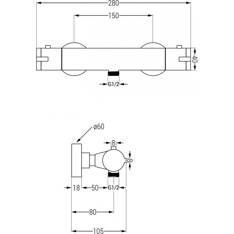 Mexen Kai baterie de duș termostatice, aur roz - 77100-60