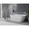 Mexen Oval Slim cadă de sine stătătoare lângă perete 170 x 80 cm, albă, preaplin cromat - 52661708000-01