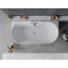 Mexen Oval Slim cadă de sine stătătoare lângă perete 170 x 80 cm, albă, preaplin cromat - 52661708000-01