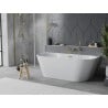 Mexen Oval Slim cadă freestanding de perete 170 x 80 cm, albă, preaplin auriu - 52661708000-50