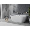 Mexen Oval Slim szabadon álló falsík menti kád 170 x 80 cm, fehér, fekete túlfolyó - 52661708000-70