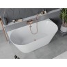 Mexen Oval Slim cadă de baie freestanding lângă perete 170 x 80 cm, albă, preaplin cupru periat - 52661708000-65