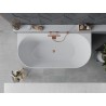 Mexen Oval Slim cadă de baie freestanding lângă perete 170 x 80 cm, albă, preaplin cupru periat - 52661708000-65