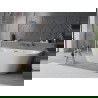 Mexen Oval Slim szabadon álló fal melletti kád 170 x 80 cm, fehér, rózsaarany túlfolyó - 52661708000-60