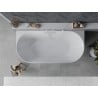 Mexen Oval Slim cadă de baie de sine stătătoare, montată pe perete 170 x 80 cm, albă, preaplin alb - 52661708000-20