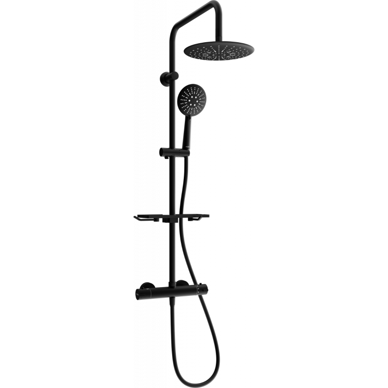 Mexen KT67 set de duș aparant cu duș fix și baterie termostatică, negru - 771506793-70