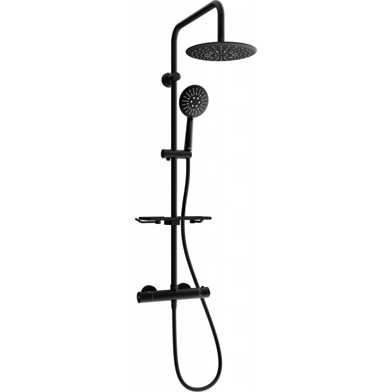 Mexen KT67 set de duș aplicat cu duș de ploaie și baterie termostatică, negru - 771506793-70