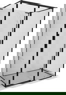 Mexen Rox-3S L cabina de duș 3-pliuri extensibilă dreapta 140 x 90 cm, ramă neagră, neagră - 8C2L-140-090-70-70-3S-P