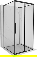 Mexen Rox-3S L Jobb tolóajtós 3-falú zuhanykabin 95 x 95 cm, fekete keret, fekete - 8C2L-095-095-70-70-3S-P
