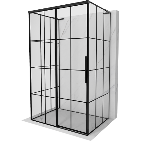 Mexen Rox-3S L 3-oldalú zuhanykabin balra csúsztatható 95 x 70 cm, fekete rács, fekete - 8C2L-095-070-70-77-3S-L