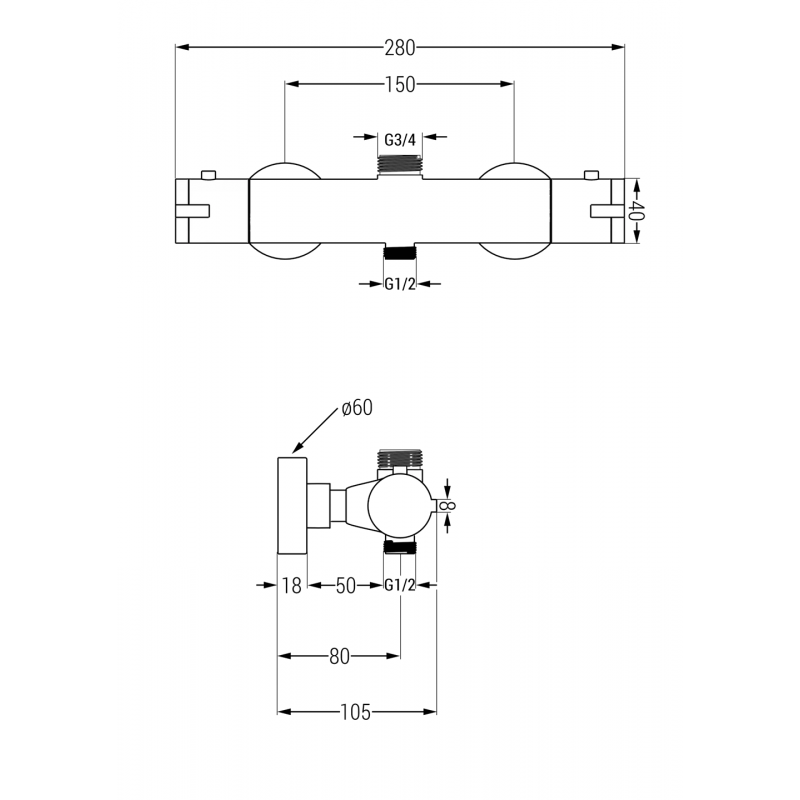Mexen Kai baterie de duș termostatică, aurie - 77150-50