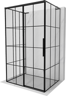 Mexen Rox-3S L cabina de duș cu 3 pereți culisantă, stânga, 110 x 85 cm, grilaj negru, negru - 8C2L-110-085-70-77-3S-L