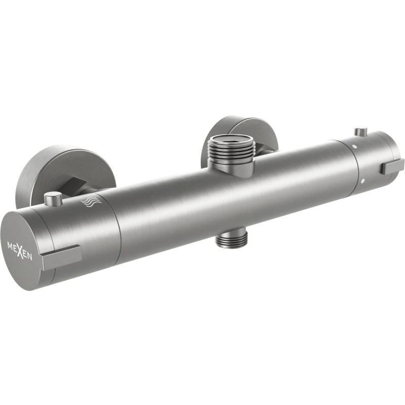 Mexen Kai baterie de duș termostatică, gri armă periat - 77150-66