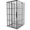 Mexen Rox-3S L cabina de duș cu 3 pereți culisante, stânga 95 x 95 cm, grilaj negru, negru - 8C2L-095-095-70-77-3S-L
