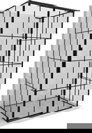 Mexen Rox-3S L 3-falú, jobbos, 160 x 80 cm-es tolóajtós zuhanykabin, fekete rács, fekete - 8C2L-160-080-70-77-3S-P