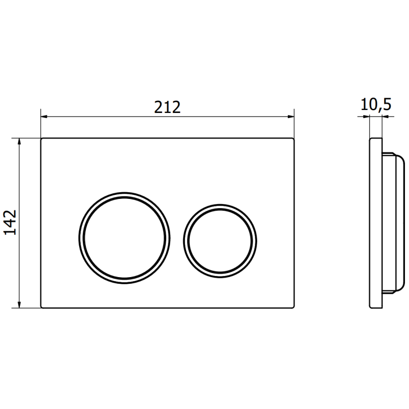 Mexen Fenix 07 XS buton de spălare, negru mat - 600703