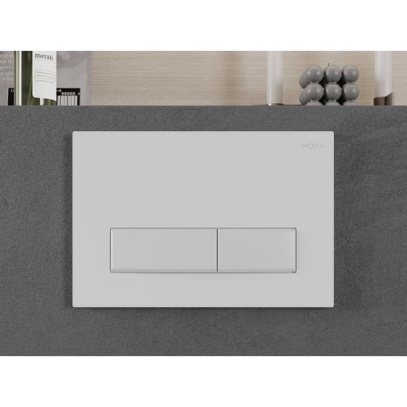 Mexen Fenix 09 öblítőgomb, fehér matt - 600920