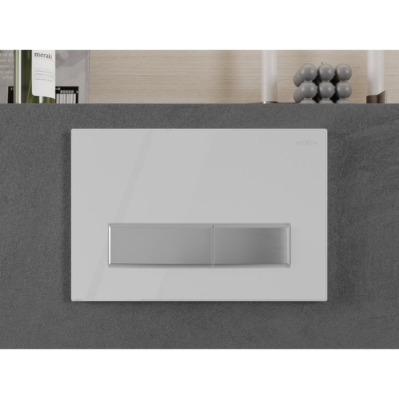 Mexen Fenix 09 öblítő gomb, fehér/fényes króm - 600992