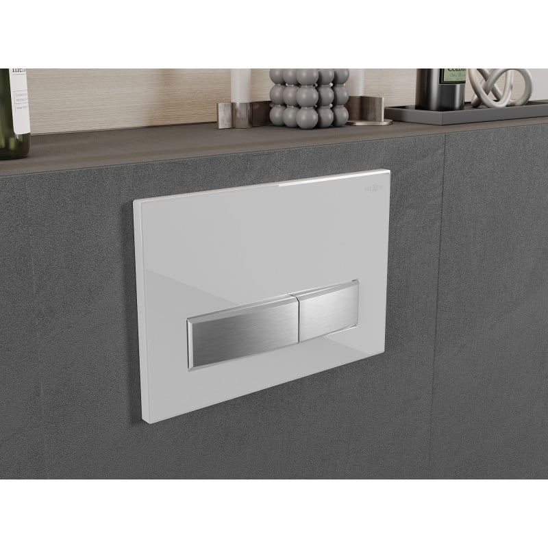 Mexen Fenix 09 öblítő gomb, fehér/fényes króm - 600992