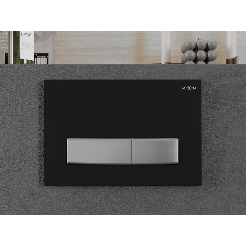 Mexen Fenix 09 öblítőgomb, fekete/matt króm - 600997