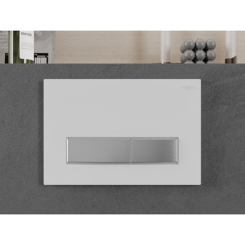 Mexen Fenix 09 öblítőgomb, fehér/matt króm - 600929