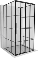 Mexen Rox-3S L 3-falú jobbra tolóajtós zuhanykabin 120 x 120 cm, fekete rács, fekete - 8C2L-120-120-70-77-3S-P