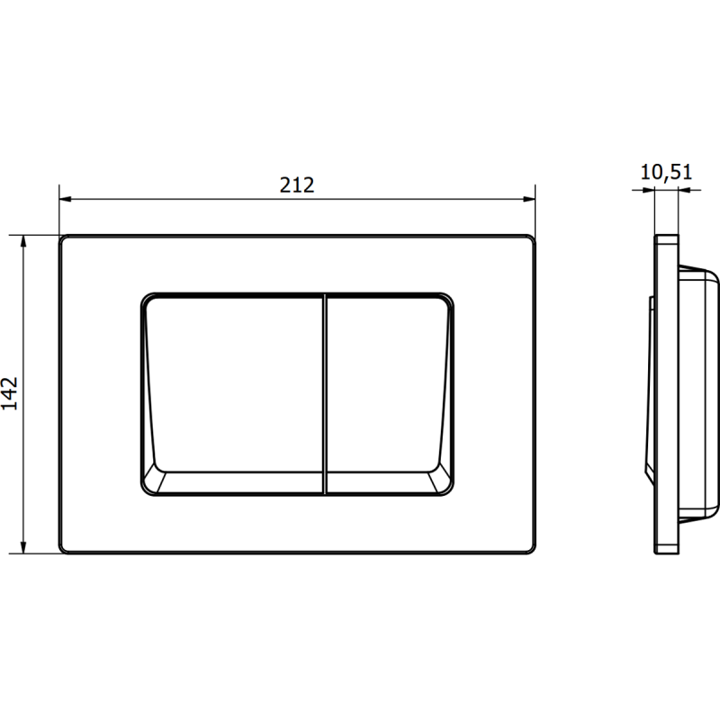 Mexen Fenix 10 XS buton de clătire, negru mat - 601003