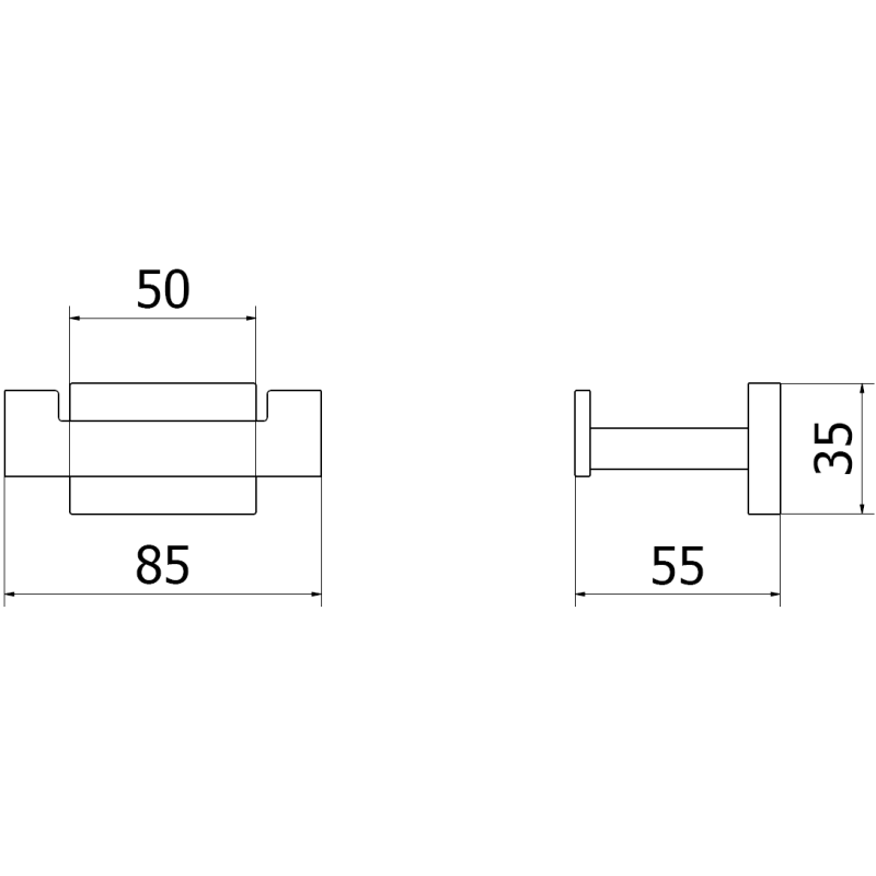Mexen Arno cârlig dublu pentru prosop, gri pistol periat - 7020735-66