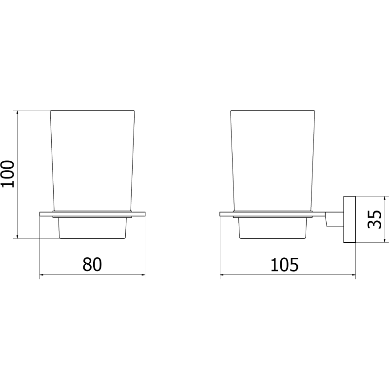 Mexen Arno cană pentru periuțe de dinți, albă - 7020738-20
