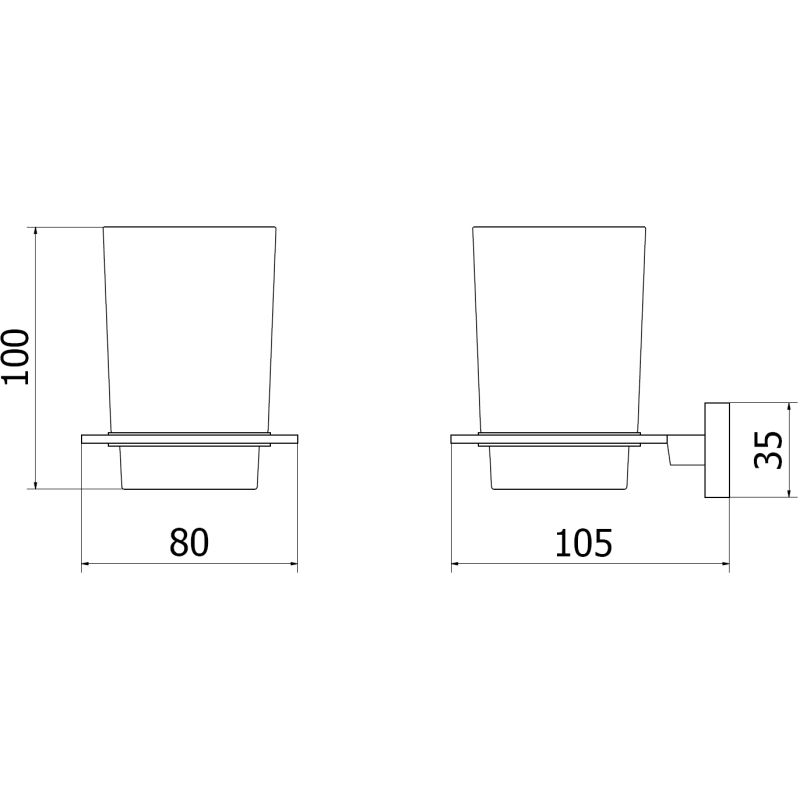 Mexen Arno pahar pentru periuțe de dinți, cupru periat - 7020738-65