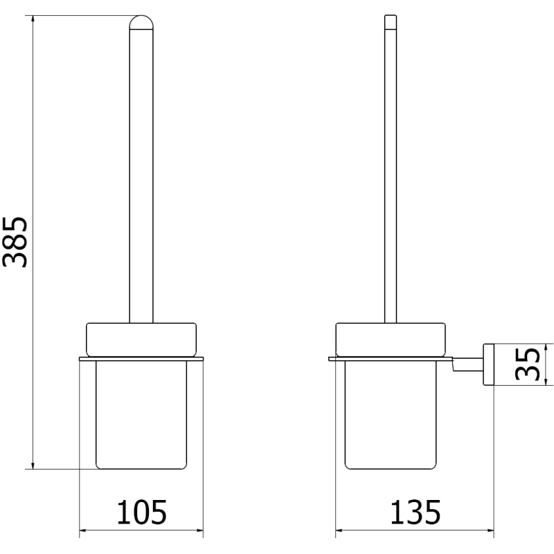 Mexen Arno fekete WC-kefe - 7020750-70