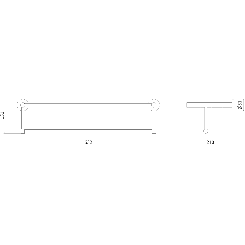 Mexen Remo arany kefés törölközőtartó - 7050720-55