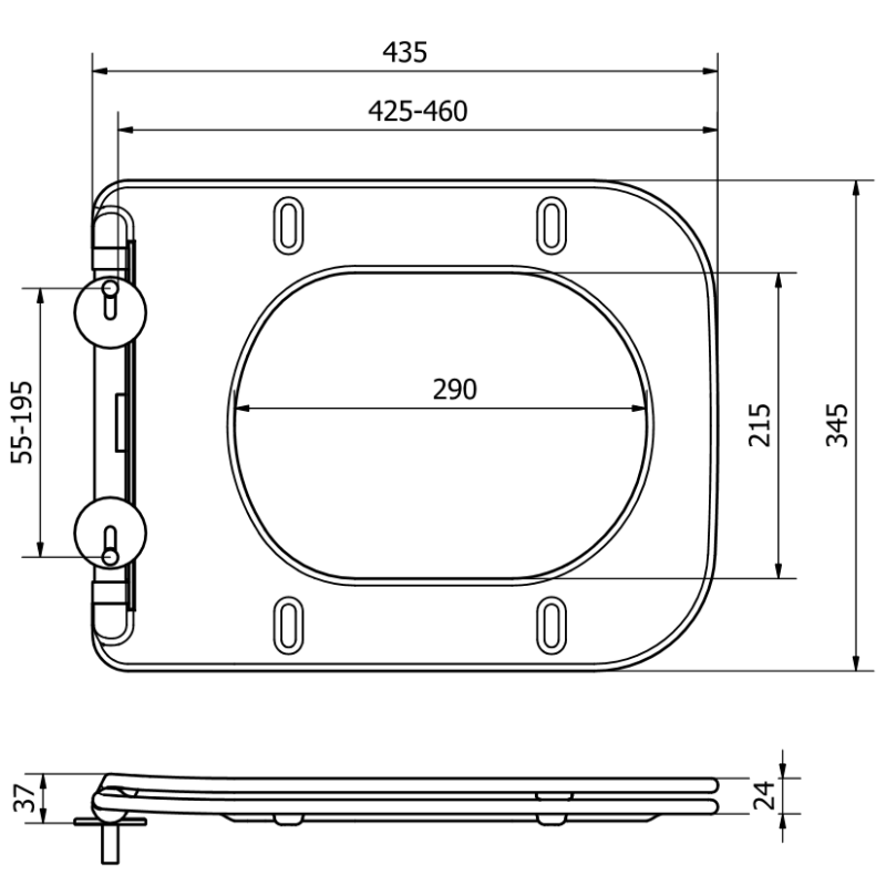 Mexen capac WC cu închidere lentă slim, duroplast, alb lucios - 39090100