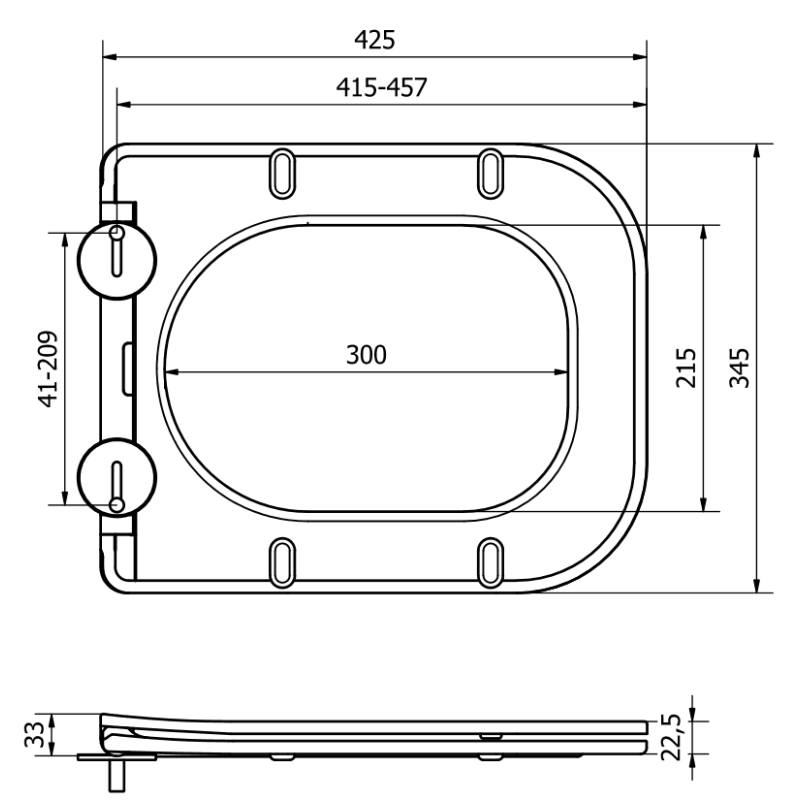 Mexen capac slim cu închidere lentă, duroplast, alb lucios - 39060100