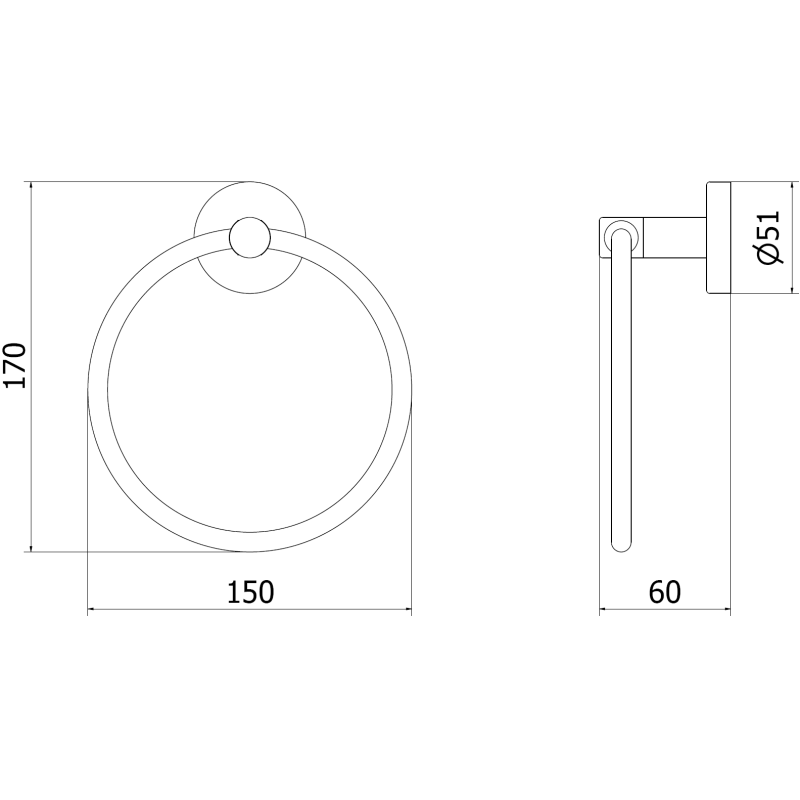 Mexen Remo cuier pentru prosop, crom - 7050732-00