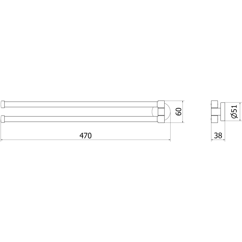 Mexen Remo kettős forgó törölközőtartó, króm - 70507255-00