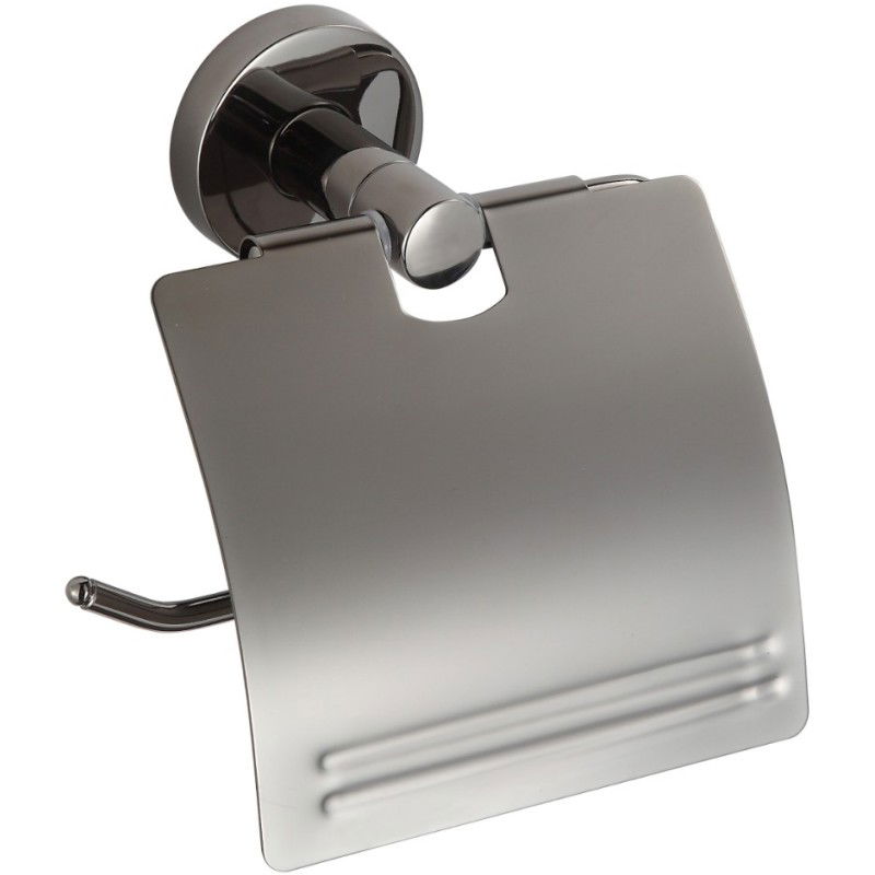 Mexen Remo toalettpapír tartó, fekete króm - 7050733-73