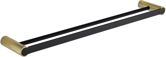 Mexen Basis suport dublu pentru prosoape, negru/auriu - 7088225-57