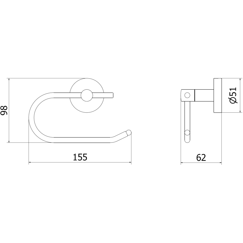 Mexen Remo toalettpapír tartó, kefélt réz - 70507333-65
