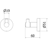 Mexen Remo törölközőakasztó, arany - 70507351-50